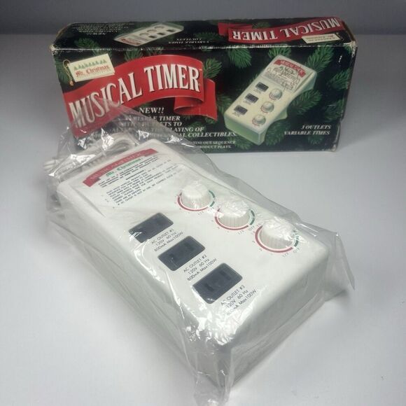 Mr. Christmas 3 Outlet Musical Timer w/ Variable Times Vintage 1993 NEW - Picture 1 of 5